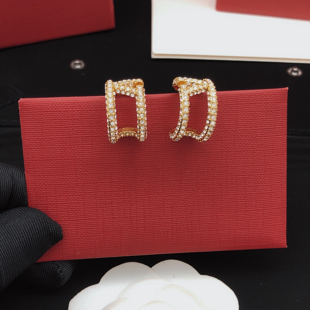 Valentino Diamonds Open 18K Gold Earrings product image 9, provided for visual reference and product detail review