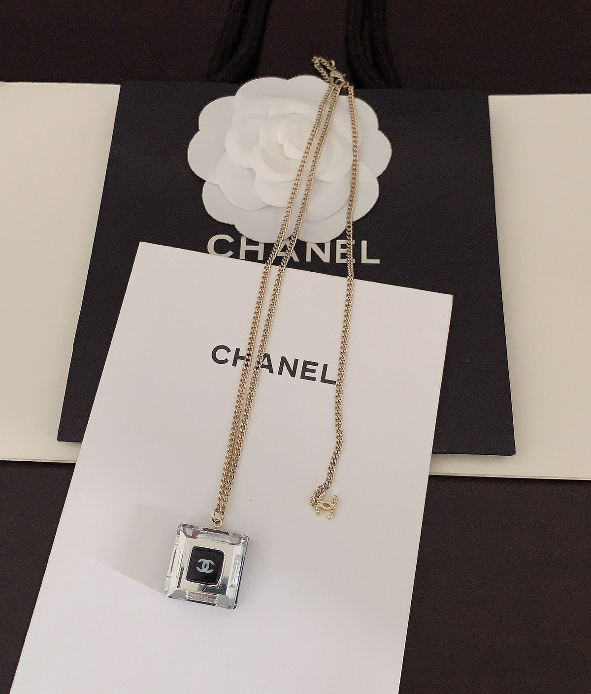 Chanel Crystals 18K Gold Necklace product image 5, provided for visual reference and product detail review