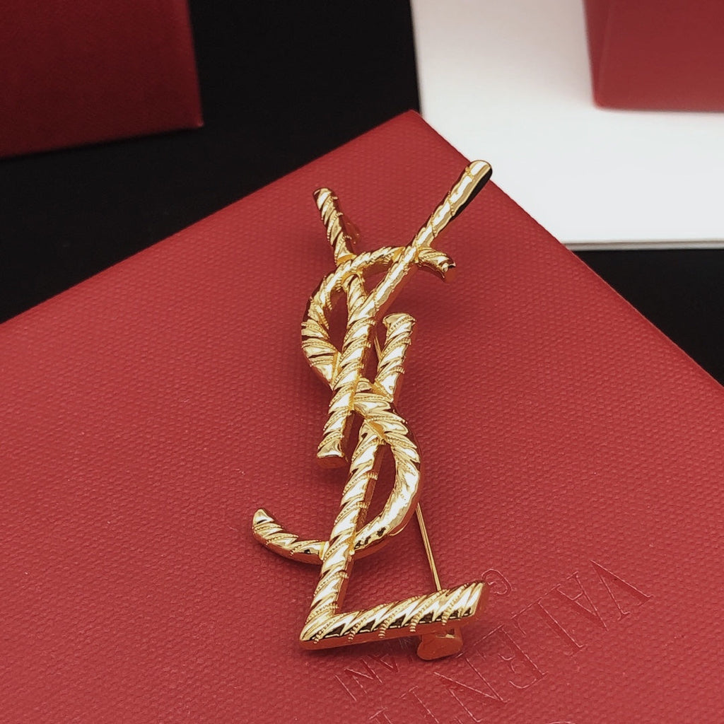 YSL Gold 18K Gold Brooch product image 4, provided for visual reference and product detail review