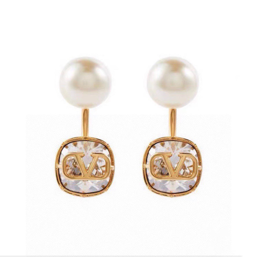 Valentino Crystal 18K Gold Earrings product image 2, provided for visual reference and product detail review