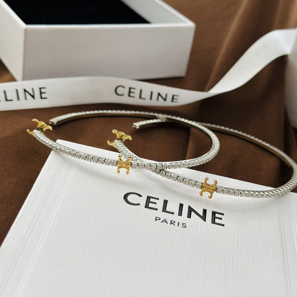 Celine Gourmette Crystals 18K Gold Earrings product image 6, provided for visual reference and product detail review