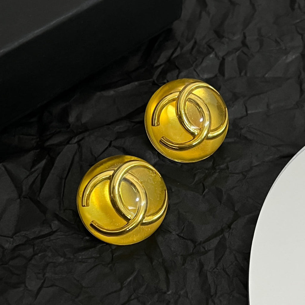 Chanel Vintage Yellow Crystal 18K Gold Earrings product image 1, provided for visual reference and product detail review