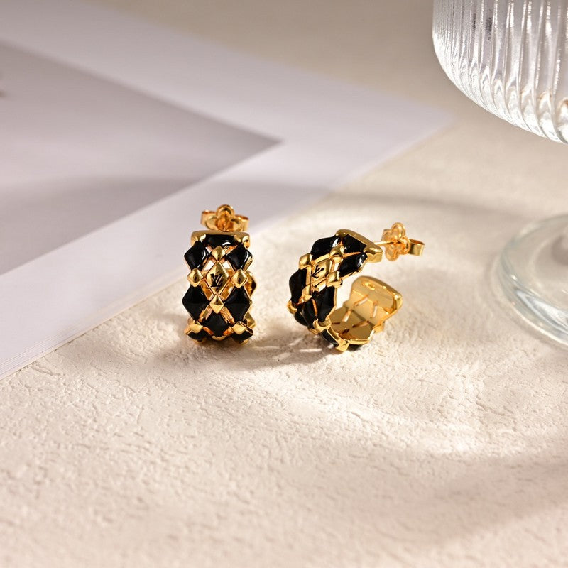 Louis Vuitton Leather 18K Gold Earrings product image 5, provided for visual reference and product detail review