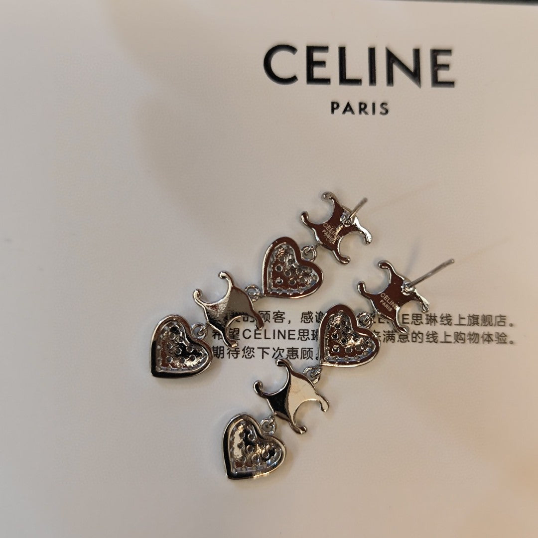 Celine Heart Pendant 18K Gold Earrings product image 6, provided for visual reference and product detail review