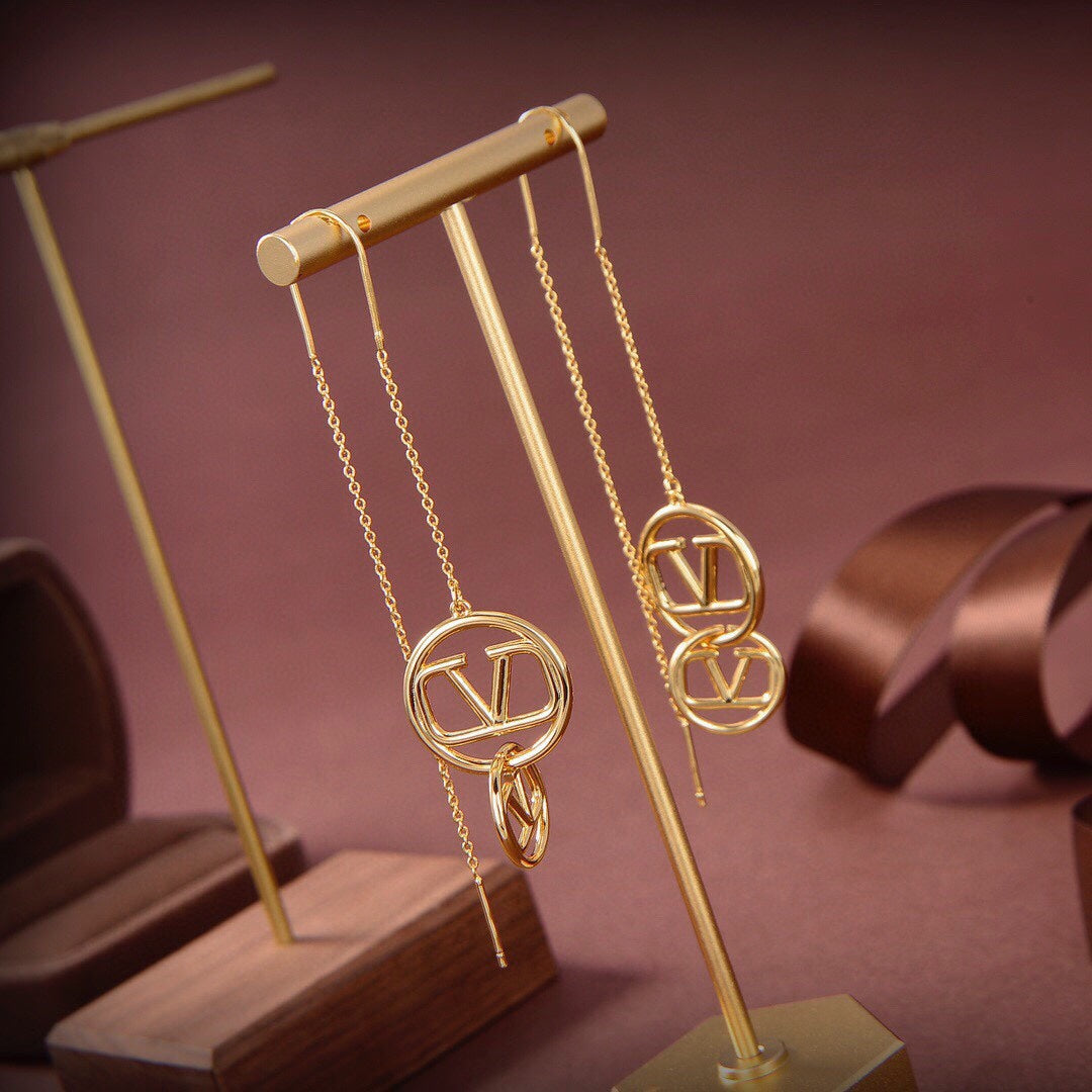 Valentino Long 18K Gold Earrings product image 7, provided for visual reference and product detail review
