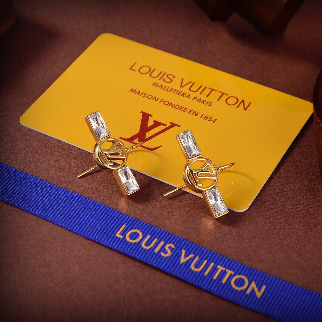Louis Vuitton Crystals 18K Gold Earrings product image 6, provided for visual reference and product detail review
