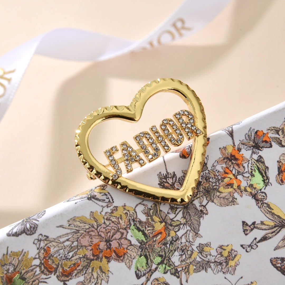 Dior J'adore Crystals 18K Gold Brooch product image 5, provided for visual reference and product detail review