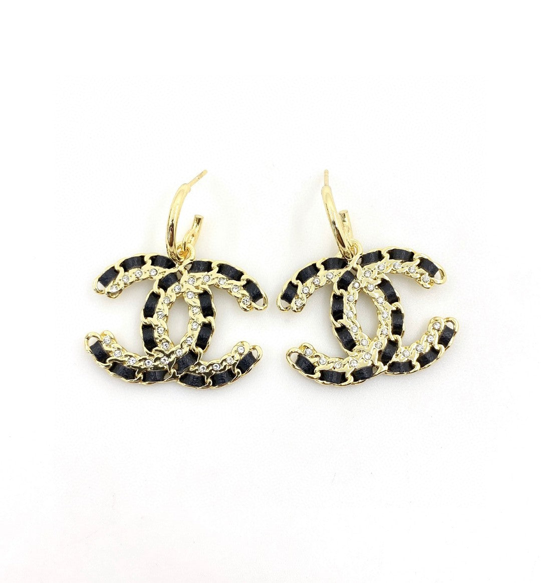 Chanel Leather 18K Gold Earrings product image 7, provided for visual reference and product detail review