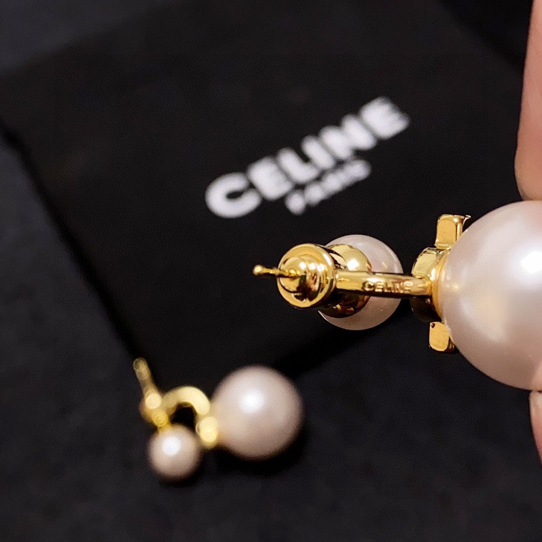 Celine Pearl 18K Gold Earrings product image 5, provided for visual reference and product detail review