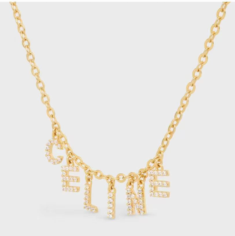 Celine Paris Strass Crystals 18K Gold Necklace product image 1, provided for visual reference and product detail review