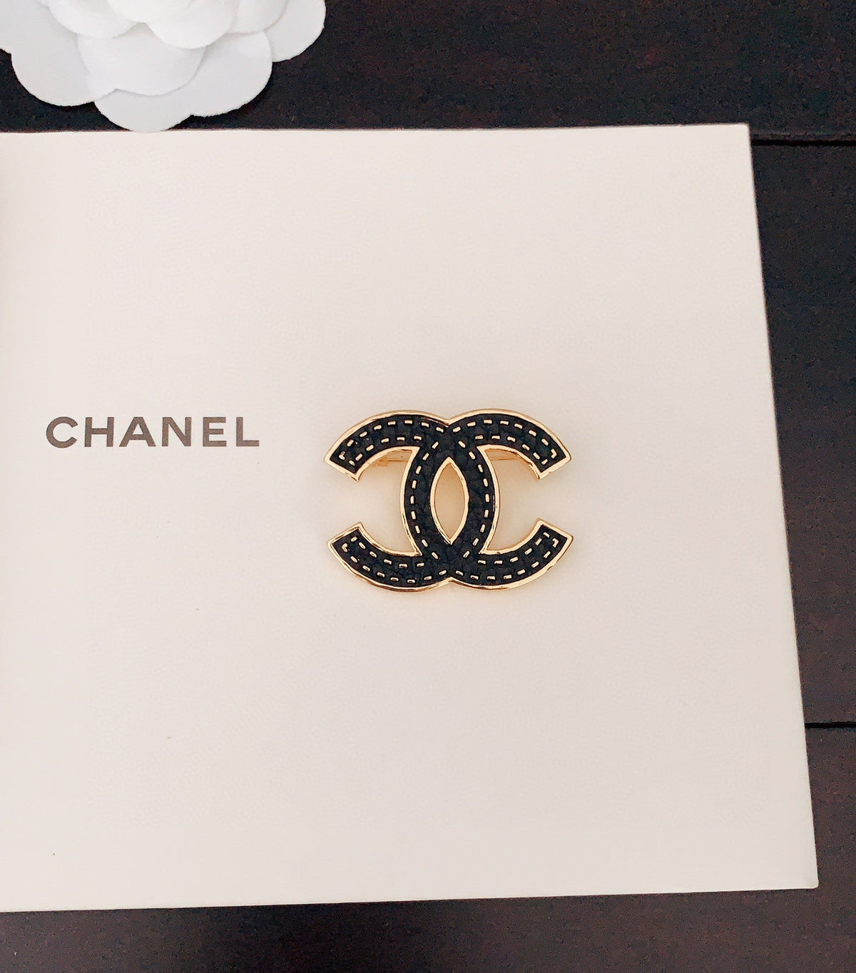 Chanel Black 18K Gold Brooch product image 5, provided for visual reference and product detail review