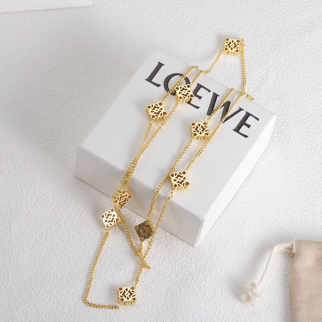 LOEWE Anagram Long 18K Gold Necklace product image 6, provided for visual reference and product detail review