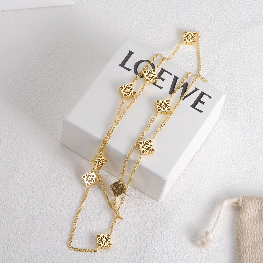 LOEWE Anagram Long 18K Gold Necklace product image 6, provided for visual reference and product detail review