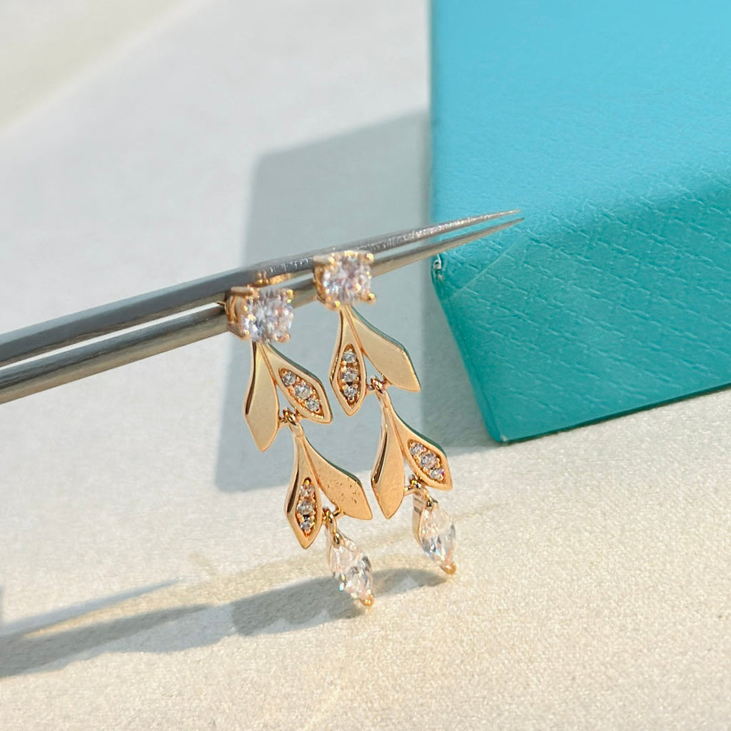 Tiffany Victoria Vine Convertible Drop 18K Gold Earrings product image 8, provided for visual reference and product detail