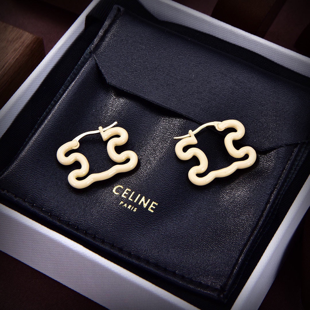 Celine Color Resin 18K Gold Earrings product image 3, provided for visual reference and product detail review