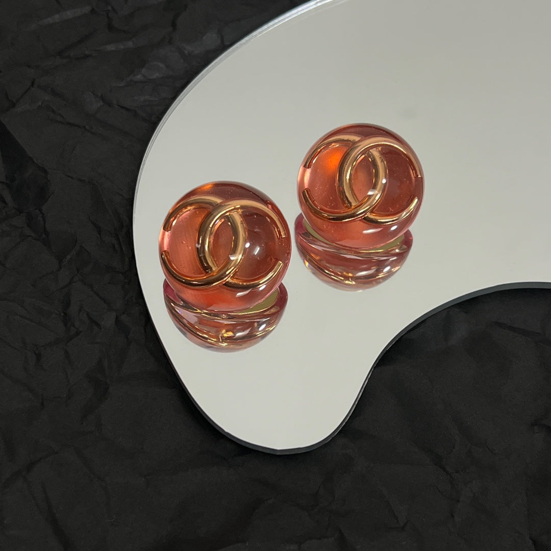 Chanel Vintage Red Crystal 18K Gold Earrings product image 2, provided for visual reference and product detail review