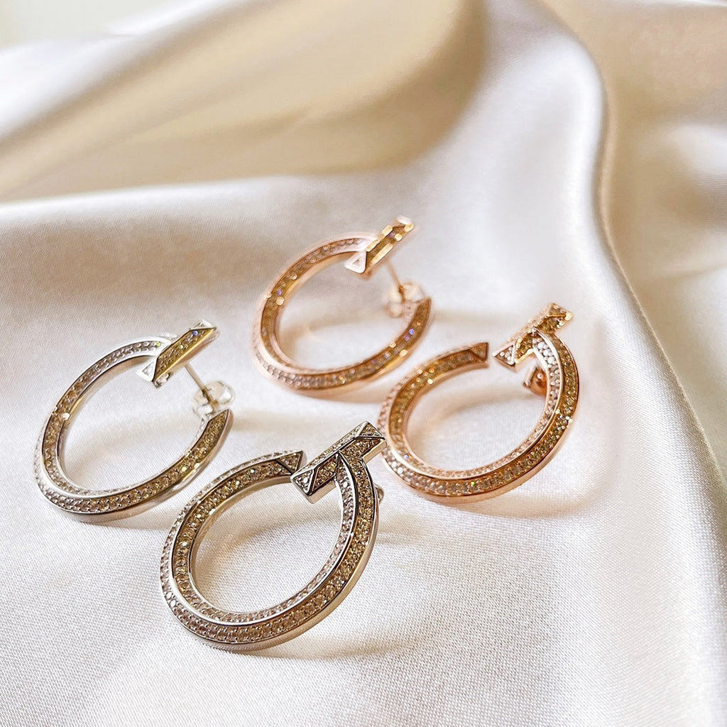 Tiffany T1 Open Hoop 18K White Gold Earrings product image 6, provided for visual reference and product detail review