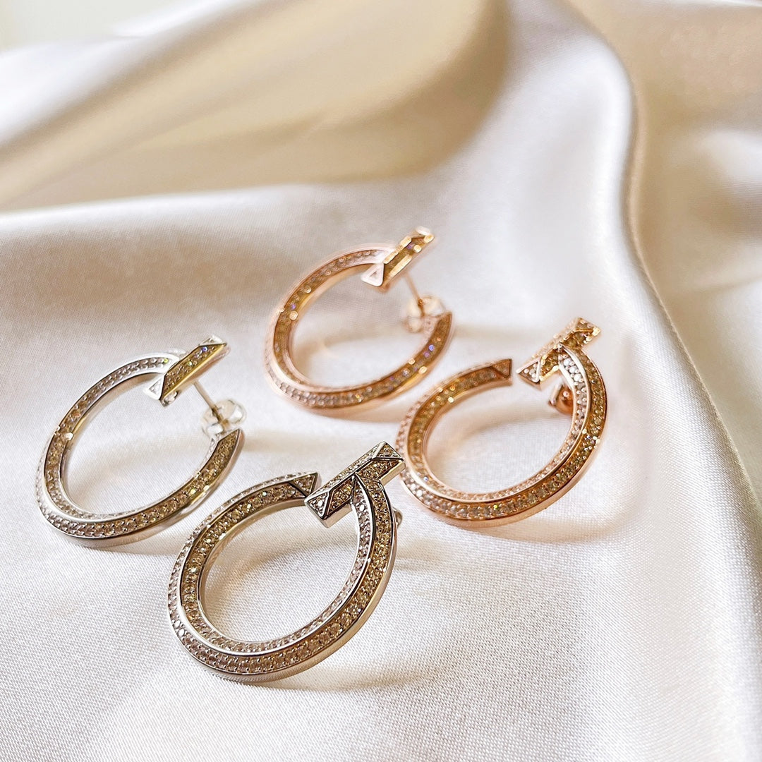 Tiffany T1 Open Hoop 18K White Gold Earrings product image 6, provided for visual reference and product detail review