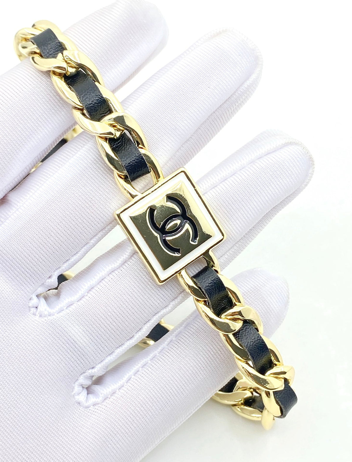 Chanel Leather 18K Gold Necklace product image 5, provided for visual reference and product detail review