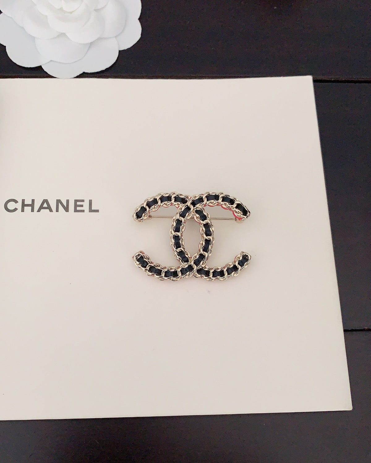Chanel Leather Pink 18K Gold Brooch product image 5, provided for visual reference and product detail review