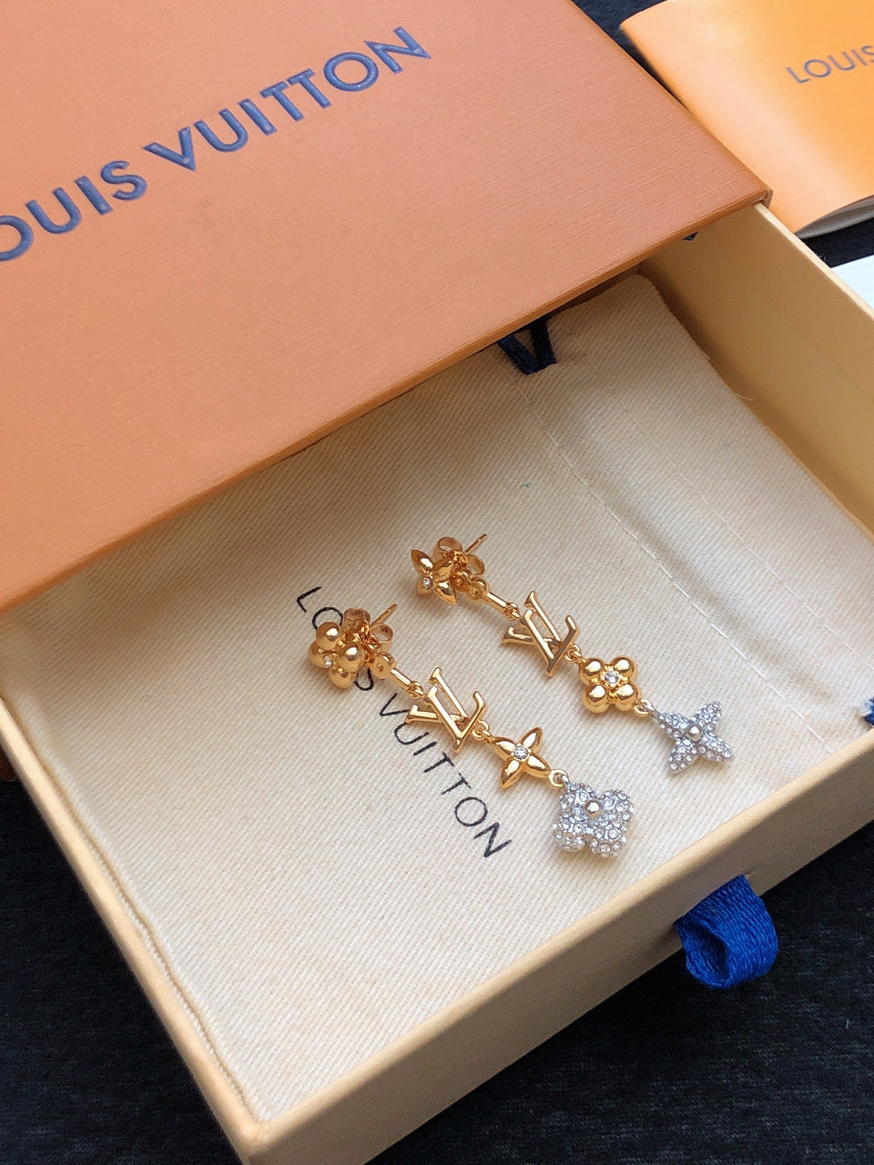 Louis Vuitton Monogram 18K Gold Earrings product image 5, provided for visual reference and product detail review