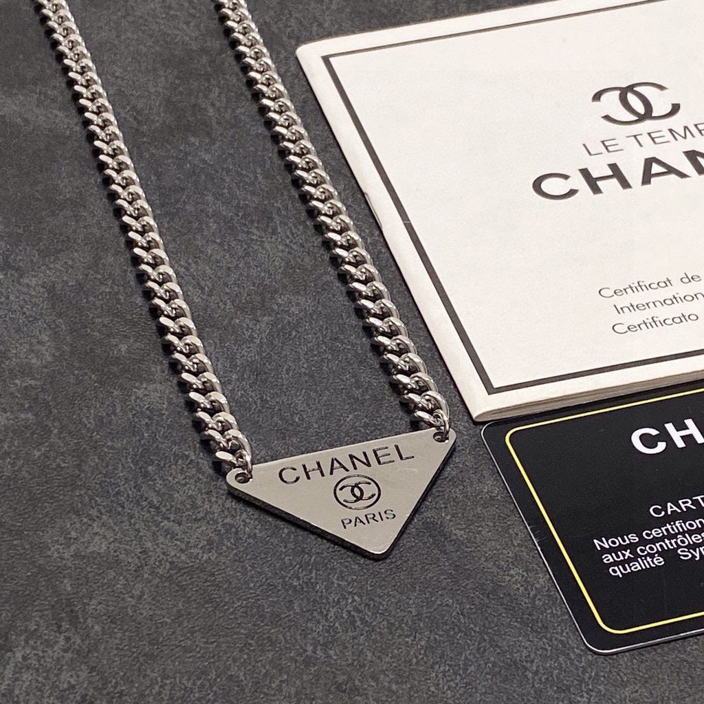 Chanel Triangle 18K Gold Necklace product image 6, provided for visual reference and product detail review