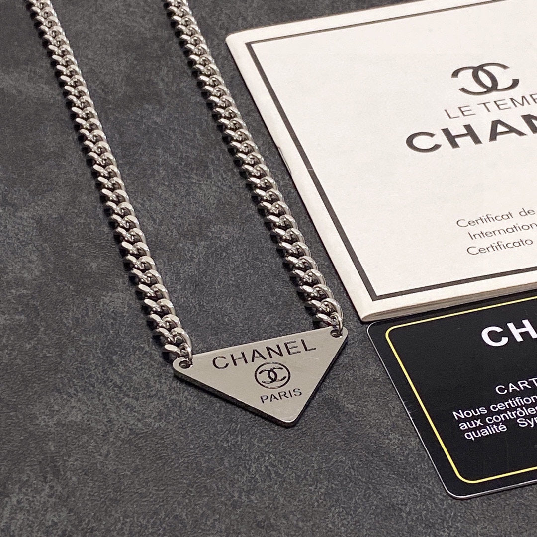 Chanel Triangle 18K Gold Necklace product image 6, provided for visual reference and product detail review