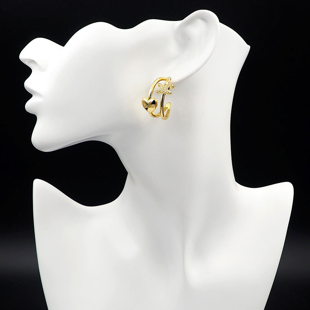 Celine Heart 18K Gold Earrings product image 2, provided for visual reference and product detail review