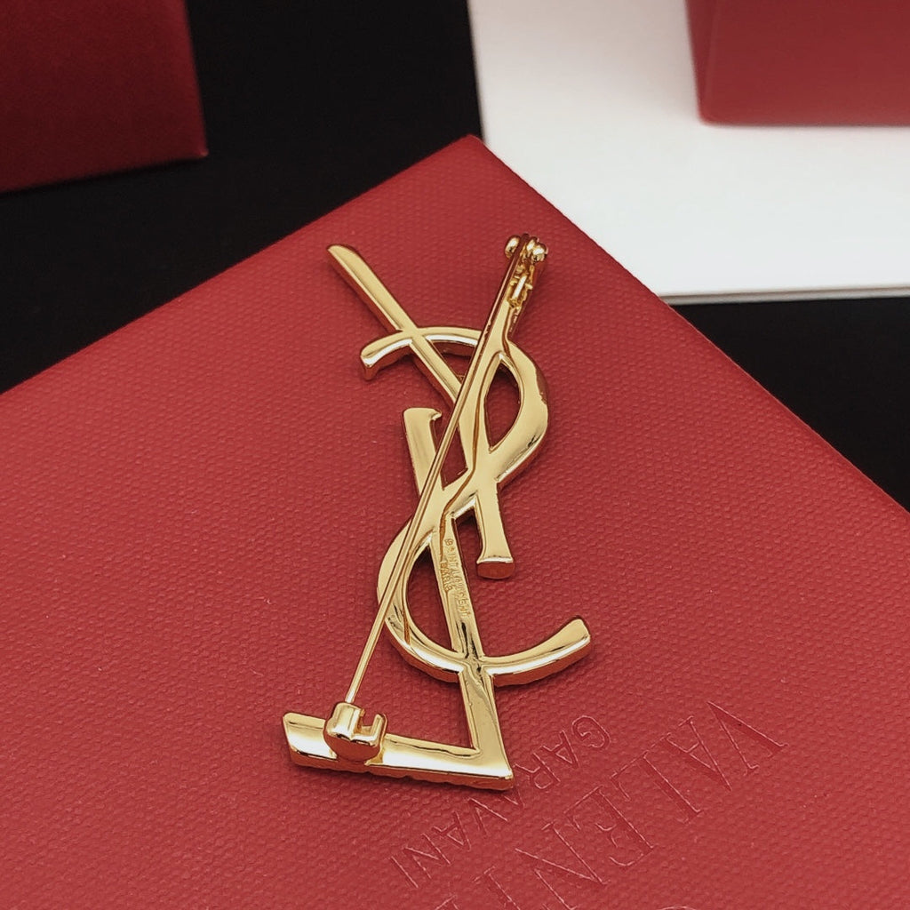YSL Gold 18K Gold Brooch product image 5, provided for visual reference and product detail review