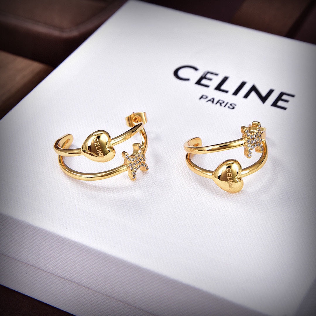 Celine Heart 18K Gold Earrings product image 5, provided for visual reference and product detail review