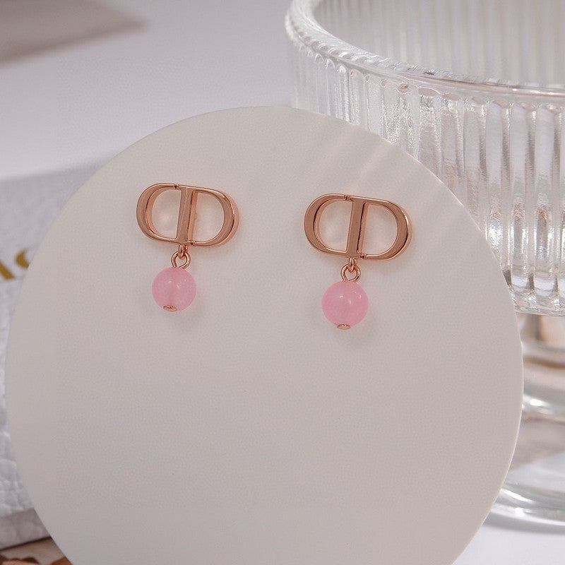 Dior Petit Pink 18K Gold Earrings product image 4, provided for visual reference and product detail review