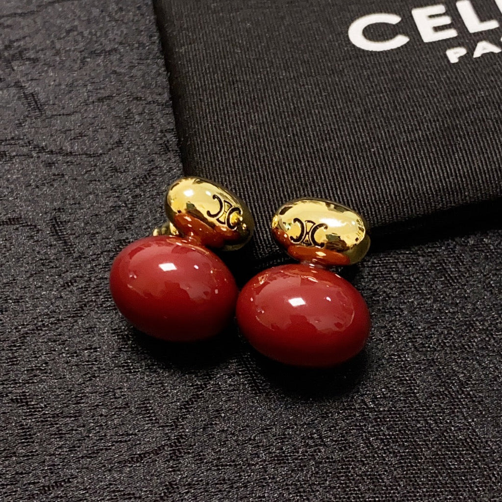 Celine Red 18K Gold Earrings product image 6, provided for visual reference and product detail review