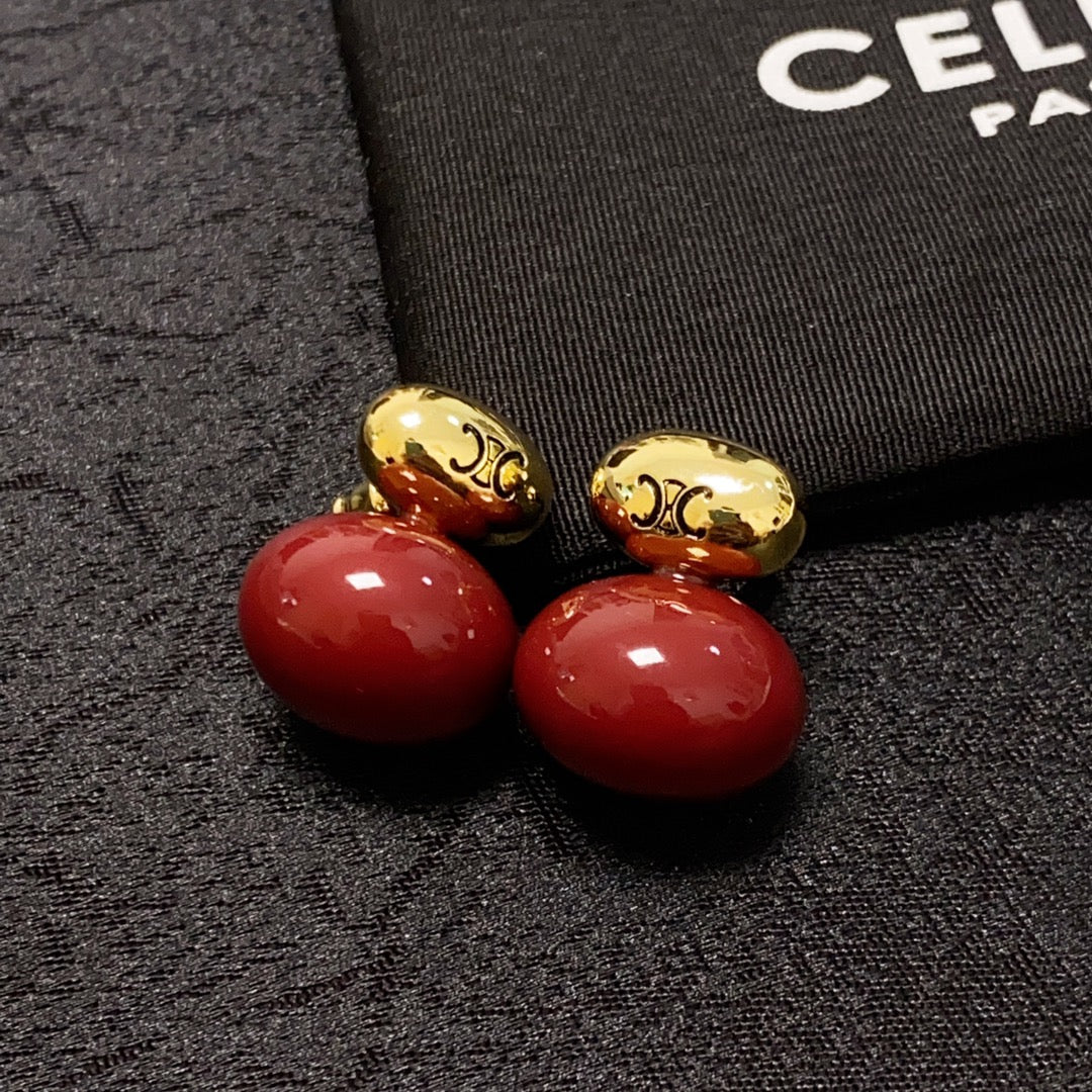 Celine Red 18K Gold Earrings product image 6, provided for visual reference and product detail review