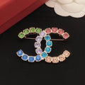 Chanel Color Crystals 18K Gold Brooch product image 1, provided for visual reference and product detail review