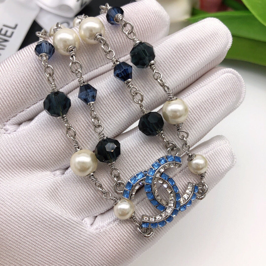 Chanel Blue Resin 18K Gold Necklace product image 6, provided for visual reference and product detail review