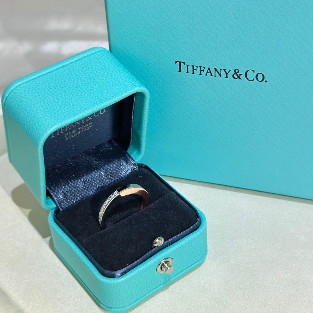 Tiffany Lock Diamond 18K Rose Gold Ring product image 8, provided for visual reference and product detail review