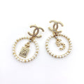 Chanel No.5 Perfume Bottle 18K Gold Earrings product image 1, provided for visual reference and product detail review