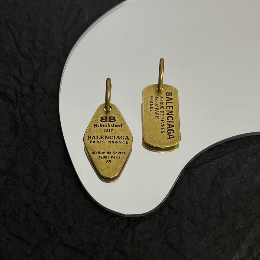 Balenciaga Plate 18K Gold Earrings product image 2, provided for visual reference and product detail review