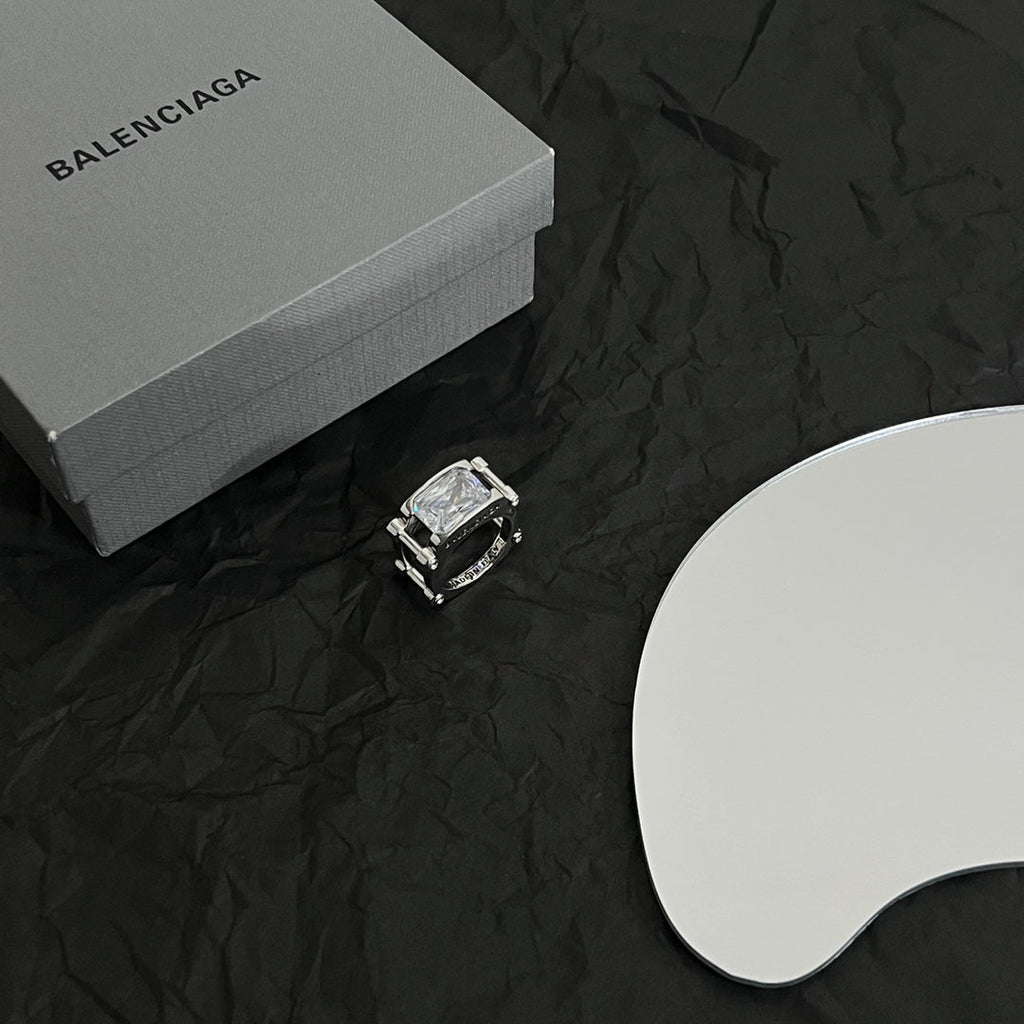 Balenciaga Crystal 18K Gold Ring product image 6, provided for visual reference and product detail review