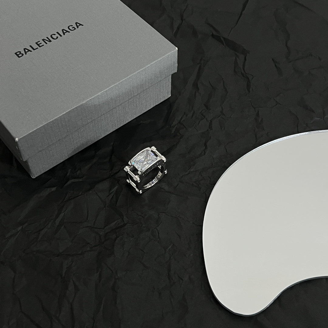 Balenciaga Crystal 18K Gold Ring product image 6, provided for visual reference and product detail review