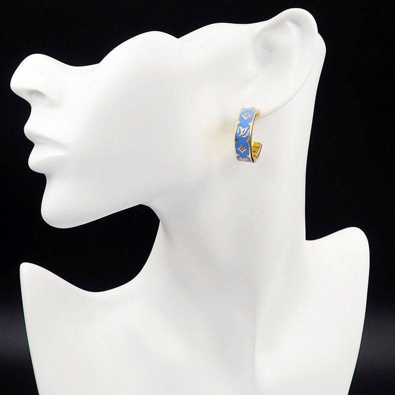 Louis Vuitton Nanogram Enamel 18K Gold Earrings product image 3, provided for visual reference and product detail review