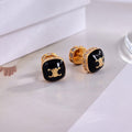 Celine Color Square 18K Gold Earrings product image 1, provided for visual reference and product detail review