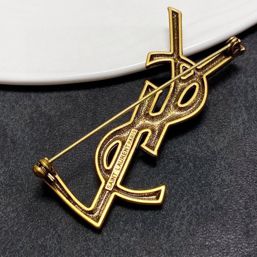 YSL Classic 18K Gold Brooch product image 6, provided for visual reference and product detail review