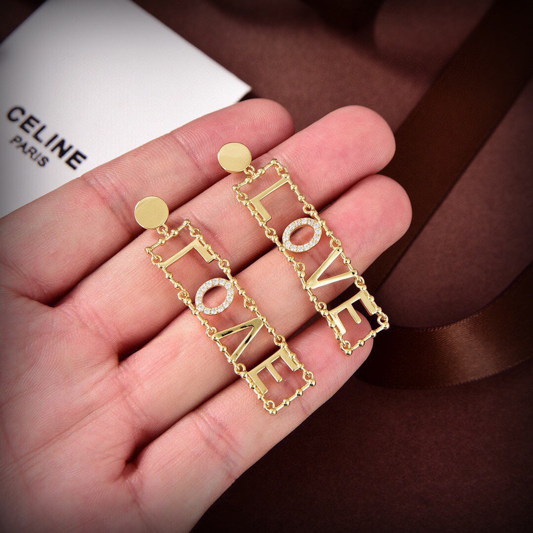 Celine LOVE Diamonds 18K Gold Earrings product image 6, provided for visual reference and product detail review
