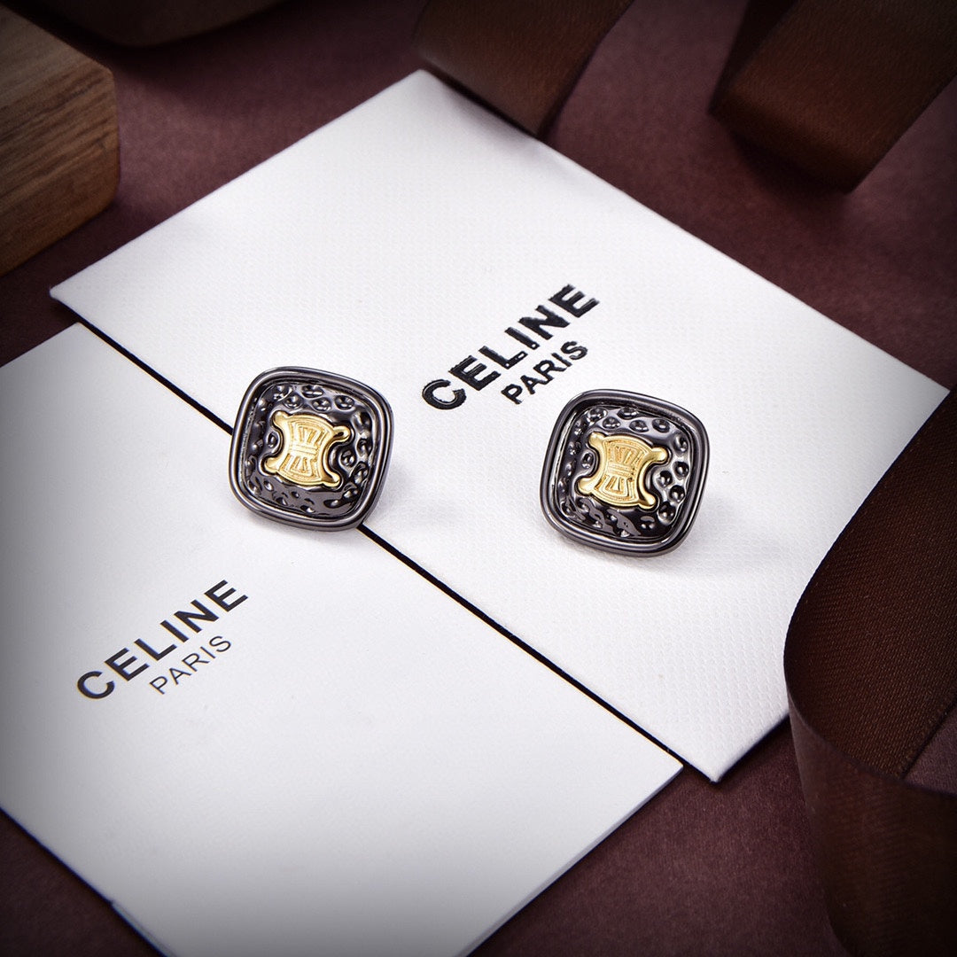 Celine Black Gold 18K Gold Earrings product image 6, provided for visual reference and product detail review
