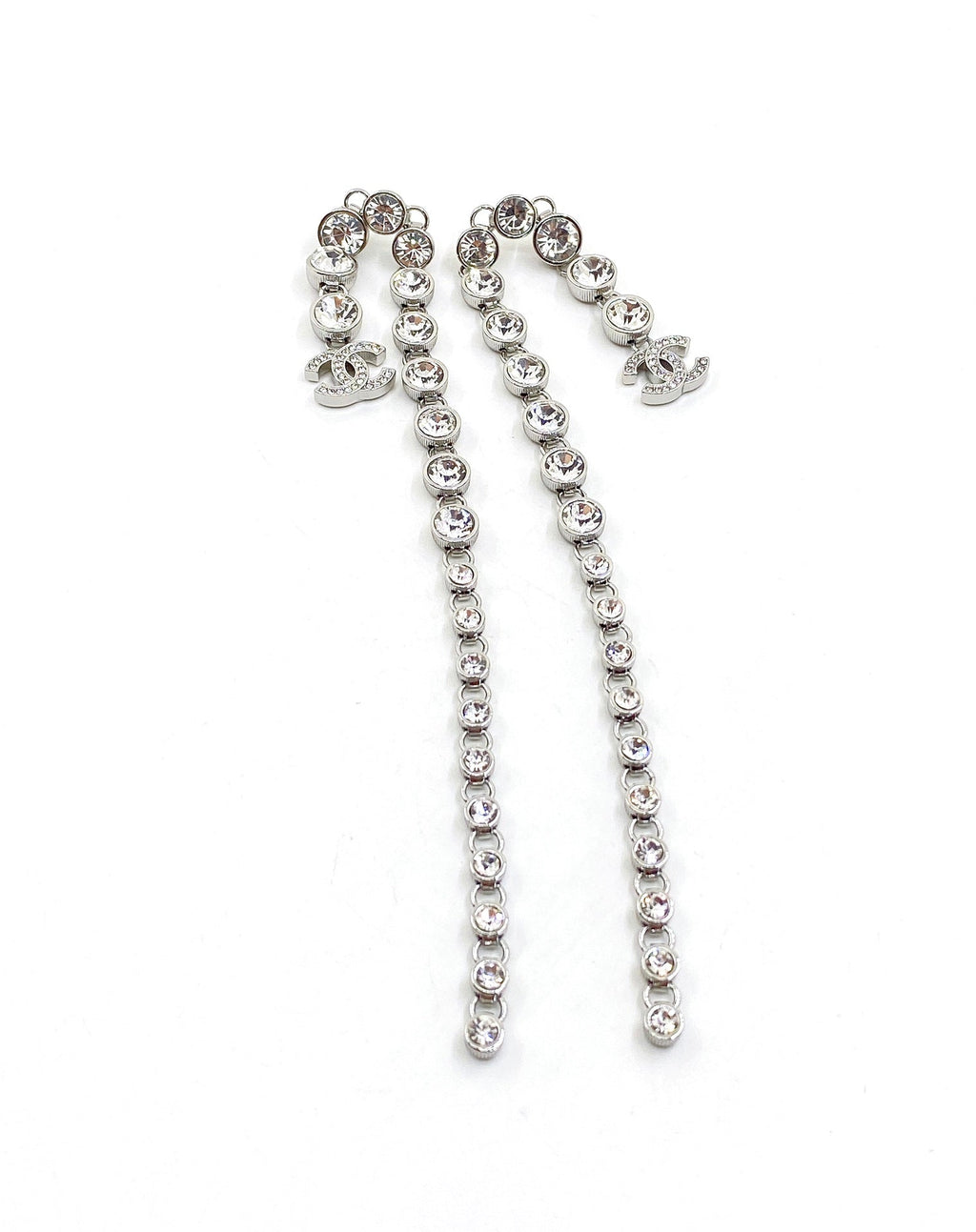 Chanel Long Crystal 18K Gold Earrings product image 5, provided for visual reference and product detail review