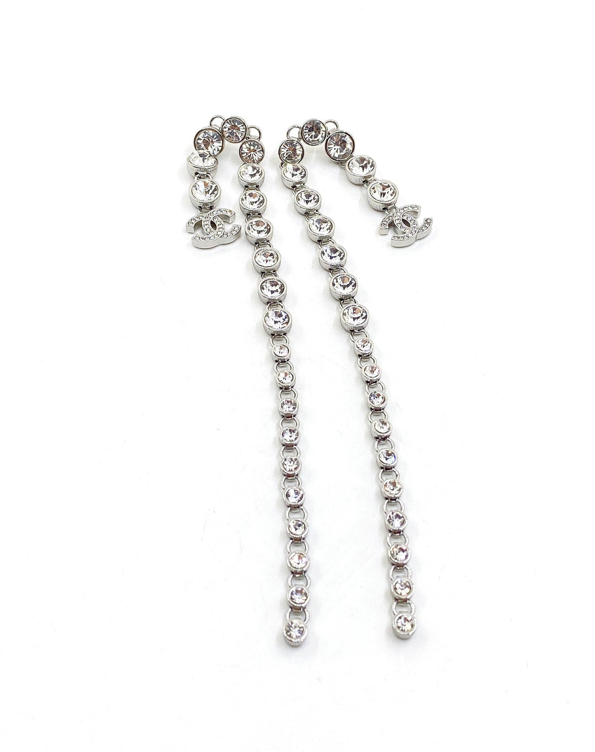 Chanel Long Crystal 18K Gold Earrings product image 5, provided for visual reference and product detail review