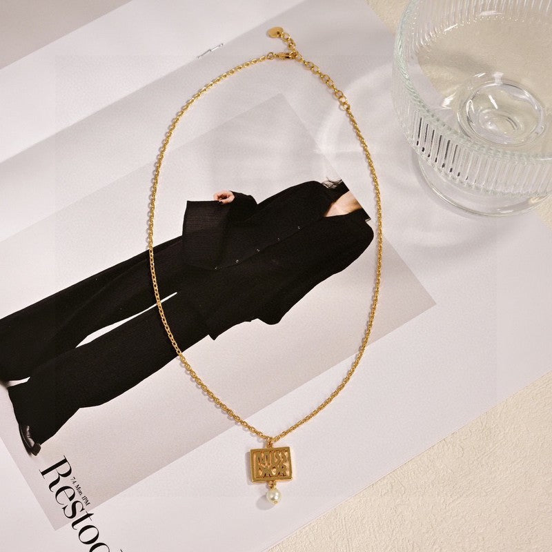 Dior Square 18K Gold Necklace product image 1, provided for visual reference and product detail review