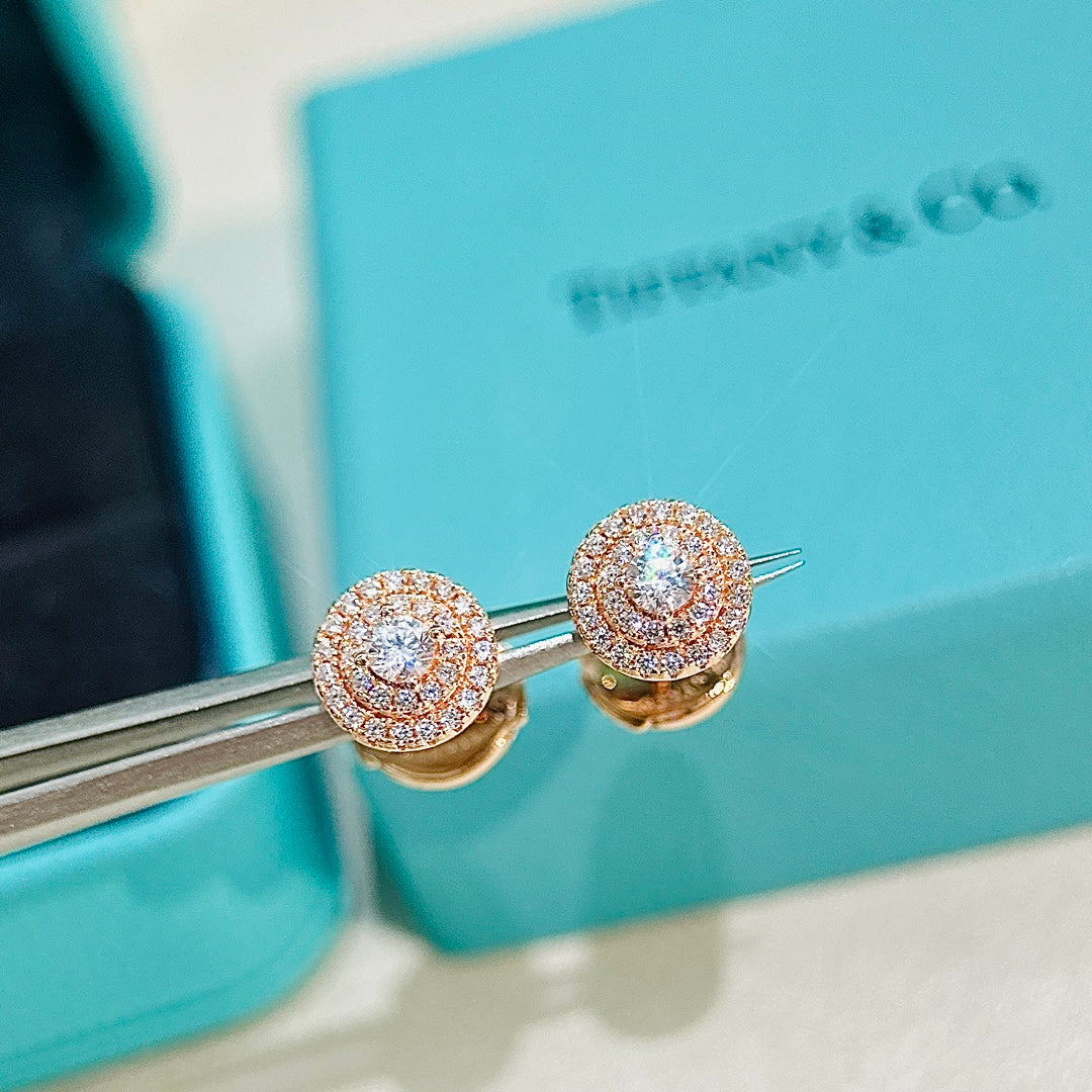 Tiffany Soleste Diamonds 18K Rose Gold Earrings product image 2, provided for visual reference and product detail review