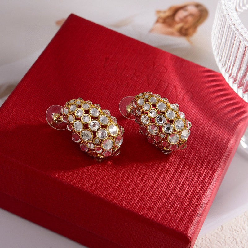 Valentino Crystal 18K Gold Earrings product image 5, provided for visual reference and product detail review